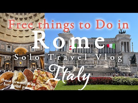 Free things to do in Rome🇮🇹Travel Guide🇮🇹Solo Trip Vlog🇮🇹2 days  in Rome,48 hours🍽️Street foods4K