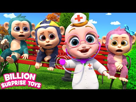 Five little Monkeys jumping songs and fun! - BillionSurpriseToys