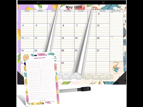 2020-2021 Large Magnetic Calendar with Bonus Dry Erase Notepad/Grocery List and Dry Erase Marker