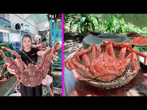 Amazing King crab cooking by pregnant chef - Cooking with Sreypov