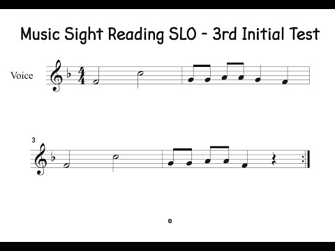 Music Sight Reading SLO   3 Initial Test