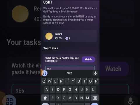 Win an iphone and upto 30000 usdt tapswap code today's tapswap code