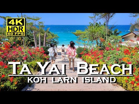 Pattaya Koh Larn Ta Yai Beach Walk - beach life 4K60fps HDR Dolby Atmos 💖 Walking Tour 👀 Thailand 🇹🇭