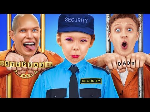 Dad vs Stepdad in Jail! Cool Parenting Hacks & Funny Situations! How to Escape from Prison!