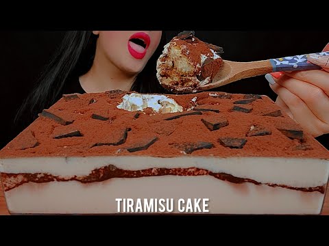 🍫asmr tiramisu cake 🎂 👅whit milk|먹방 티라미수 케이크 |eating sounds |notalking 🐾