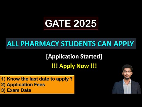 GATE 2025 FOR PHARMACY STUDENTS I APPLICATION STARTED I IIT ROORKEE I GATE EXAM 2025 I GATE XL