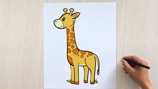 Easy Giraffe Drawing 🦒