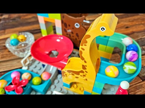 Satisfying Building Blocks Marble Run Very popular! animal  Block coaster