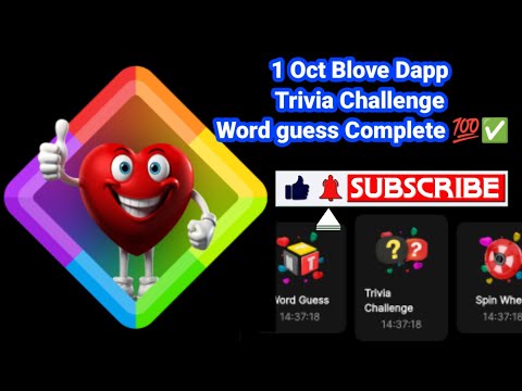 1 Oct Word Guess & Trivia Challenge Complete Today ! #blovedapp