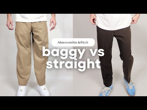 Baggy Trouser vs Straight Fixed Waist Pant | Abercrombie Fit & Style Comparison