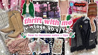 FALL THRIFT WITH ME | HOW TO INCREASE DEPOP SALES + TIPS | FULL TIME DEPOP SELLER 🎀🍂🧸💌