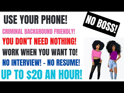 Background Friendly No Interview Work From Home Job | Work When You Want Up To $20 An Hour