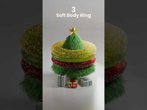 Soft Body Gummies Vs Christmas #Blender #relaxing #clothsimulation #softbody