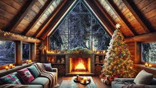 "Warm Christmas Ambience with Relaxing Christmas Jazz 🎄 Cozy Fireplace Sounds for Stress Relief"