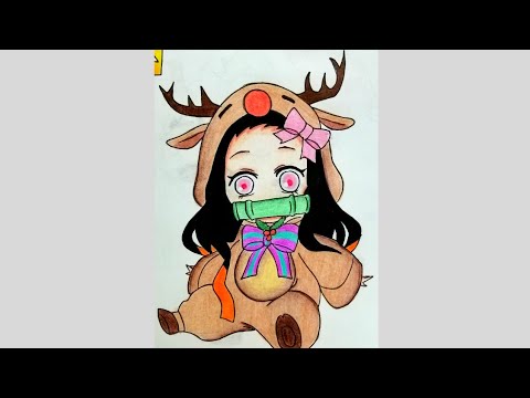 Drawing Nezuko #shorts #short #artsyfam #art #anime #trending #viral #christmas #nezuko #tanjiro