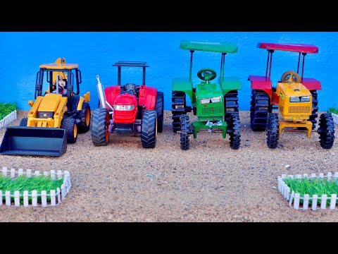 For construction work | Soil is being loaded from JCB and sent tractor trolley | John Deere, HMT |