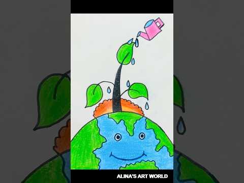 Nature conservation day drawing | Save nature drawing | Save tree | Save earth #shorts #art