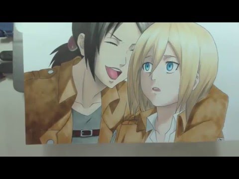 Speed Drawing - Ymir and Christa (Shingeki no Kyojin) "Valentine's Week"