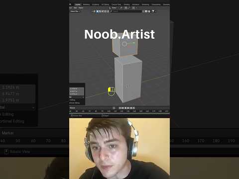 Noob vs Pro artist: align object #blendertutorial #blender #blendercommunity #blender3d #b3d