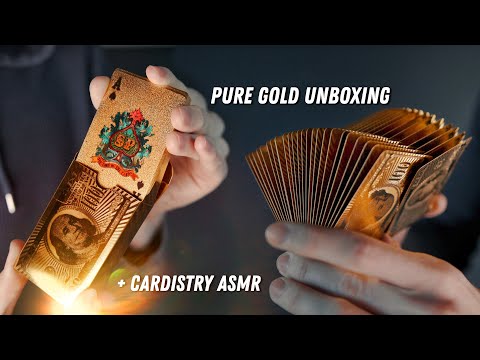 UNBOXING the 99% PURE GOLD Playing Cards!! + Cardistry ASMR