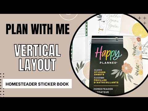 Plan With Me | Vertical Happy Planner | Homesteader HP Sticker Book