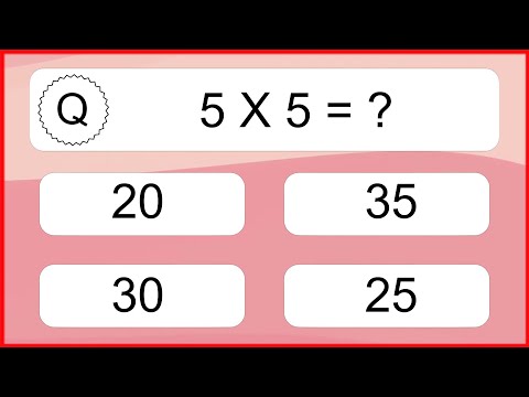 20 Multiplication Quiz Exercises for Kids