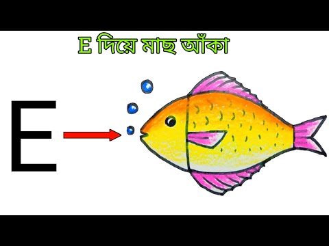 fish drawing / fish / how to draw a fish/ simple fish drawing by E for beginners step by step