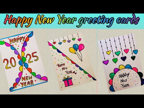 3 Easy & Beautiful white paper Happy New year Cards• Handmade new year greeting cards 2025•DIY Cards