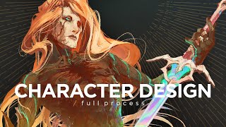 character design: creating an original character (oc) / / full process, concept art, speedpaint