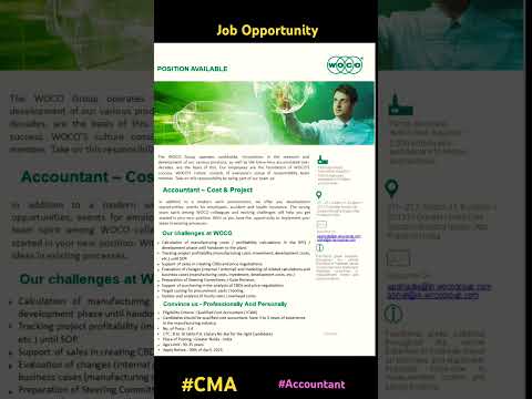 Vacancy for Accountant #cmajobs #jobvacancy #jobsearchsuccess #job #jobs Subscribe for more updates