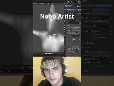 Noob vs Pro artist: animating hair #blendertutorial #blender #blendercommunity #blender3d #b3d