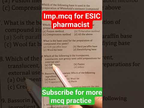 ESIC PHARMACIST MCQ | #ESIC #pharmacist #alkhpandey #shots #shorts #viral #mcq #gpat2023 #shortsfeed