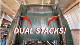 Chevy COE custom dual exhaust stacks!