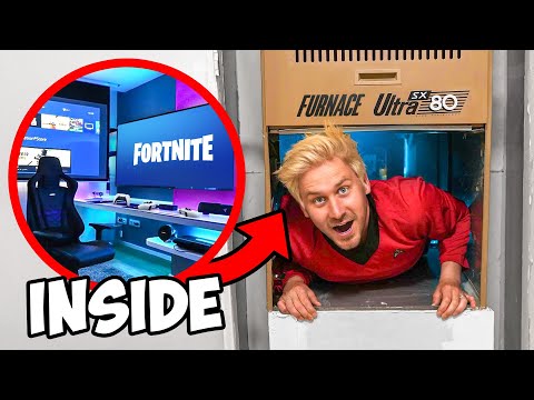 Secret Hidden Gaming Room INSIDE A Furnace!