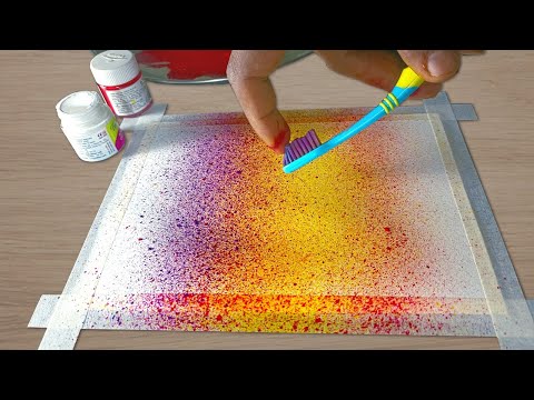 Easy Toothbrush Painting / Tutorial for Biginners / Manaf mayan Arts