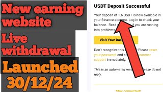 New earning website today| earn money online| new usdt mining site