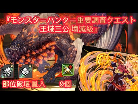 『モンスターハンター重要調査クエスト 王域三公 壞滅級』周回編成 【パズドラ】【Puzzle & Dragons】