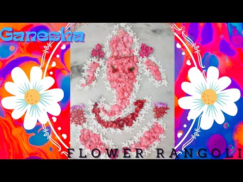 Lord Ganesha flower rangoli