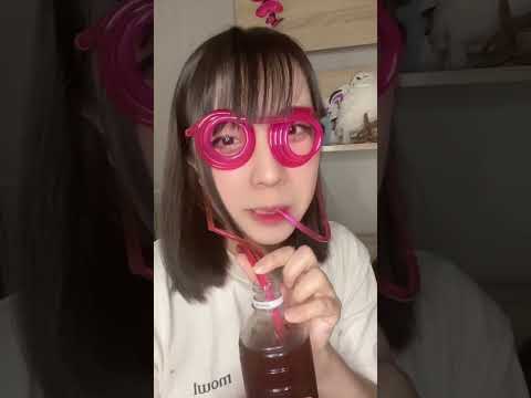 超長いストロー！？メガネストローでお茶を飲んだらヤバかったw#shorts