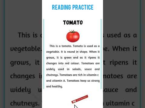 #shorts //English Reading Practice// Read English / Tomato Paragraph