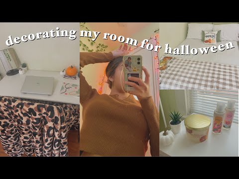 decorate my room with me for halloween *on a budget!!*