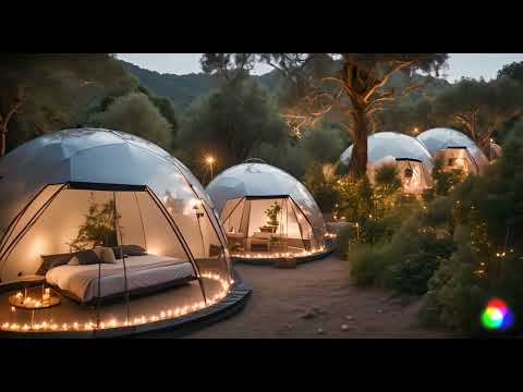 Generative artificial intelligence creates futuristic camping videos with beautiful tents