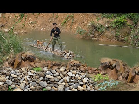 Orange Harvest go to market sell, Collect natural stones to build houses, start building a new house