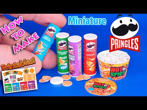 How to Make Miniature Pringles Potato Crisps Chips Jars and Ramen Noodle Soup Package. diy crafts