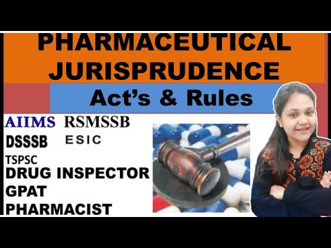 Pharmaceutical Jurisprudence Act & Years with MCQ BPSC Drug Inspector GPAT  ESIC CGHS ESIC