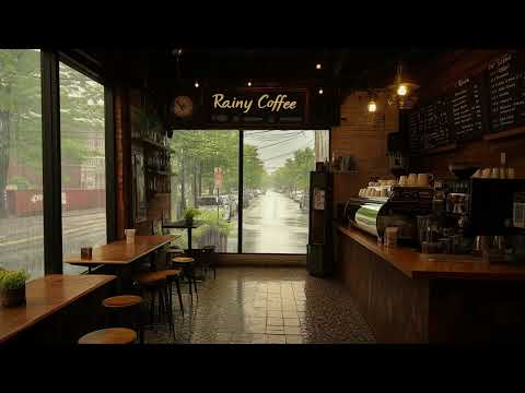 The Gentle Sound of Rain Outside the Cafe Door Soothes Your Mind and Spirit | Rainy Day Coffee