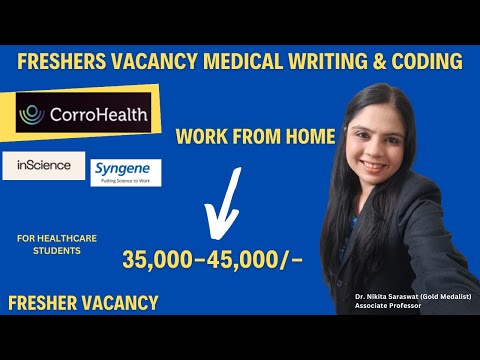 Remote Job Opportunities for BPharm Freshers | Work from Home Jobs in Medical Writing & Coding