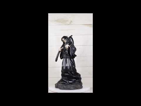 Ebros 16.5"Tall Beacon of The Styx Grim Reaper Solar Lantern LED Light Statue