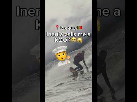 😱 Inertia calls me a KOOK for surfing Nazare #femalesurfer #surfergirl #inertia #nazaresurf #kook