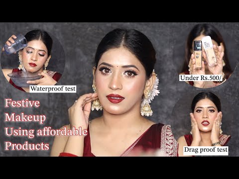 STEP BY STEP ✅ FESTIVE MAKEUP TUTORIAL | AFFORDABLE AND BUDGET FRIENDLY MAKEUP | DRAG PROOF TEST